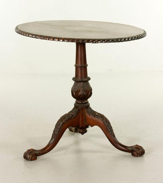 Appraisal: - Heavily Carved Mahogany Tip Table Heavily carved tip table