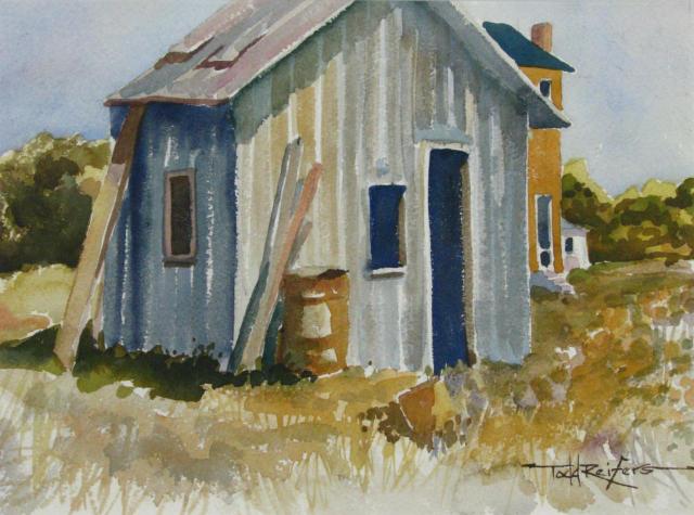 Appraisal: Todd Reifers IN - x Watercolor Signed Lower Right Toolshed