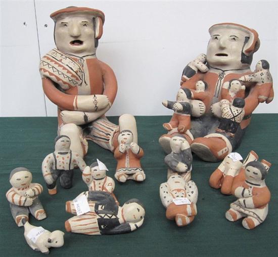 Appraisal: ARQUERO JOSEPHINE AMERICAN TH C Storyteller Set Spring Comprising a