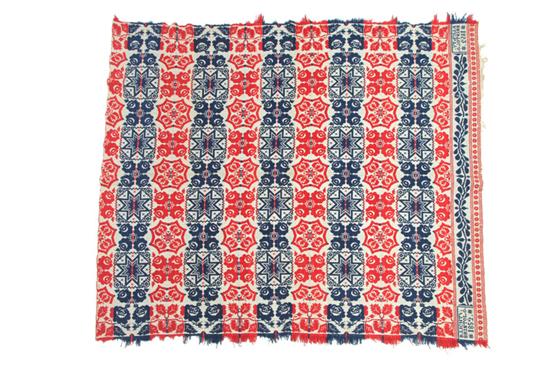 Appraisal: OHIO JACQUARD COVERLET Benjamin Lichty Bristol Wayne County wool and