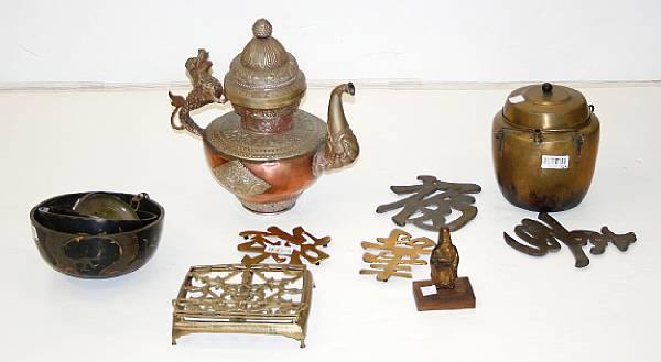 Appraisal: A group of Chinese and other Asian metalwork Including a