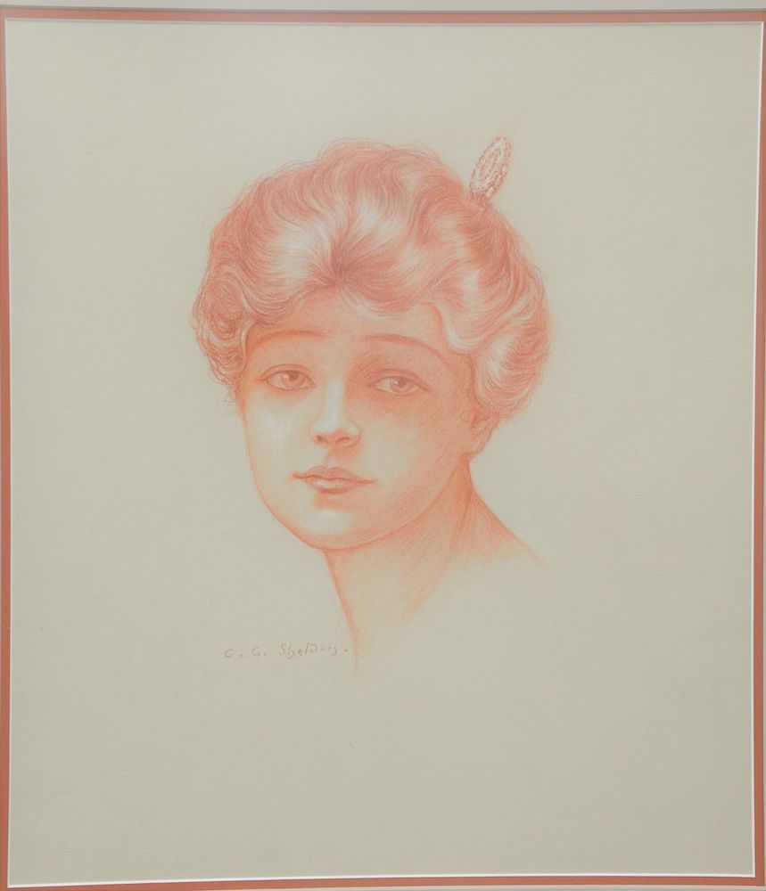 Appraisal: Charles Sheldon - colored pencil and chalk on paper Fashion