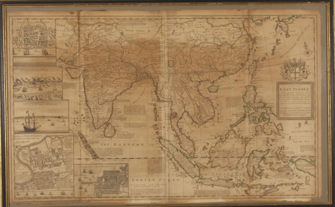 Appraisal: Hand colored map titled A Map of the East-Indies and