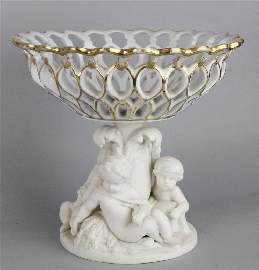 Appraisal: MINTON PARIAN CENTERPIECE BASE WITH LATER BOWL date code for