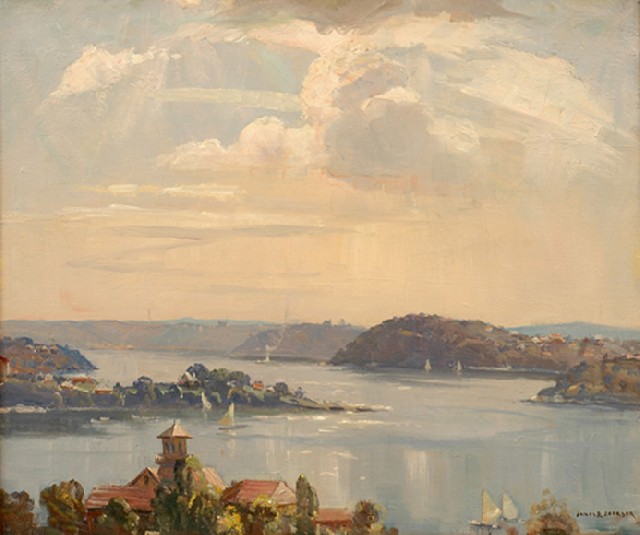 Appraisal: James R Jackson - Morning Sky Sydney oil on canvas