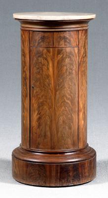 Appraisal: French Empire cabinet highly figured mahogany veneers throughout circular white