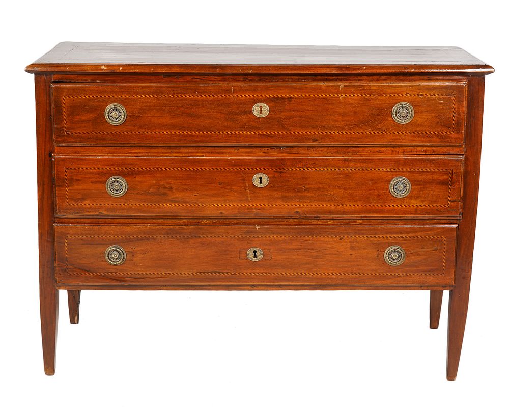 Appraisal: th Ct Italian Walnut Drawer Commode Italian walnut drawer commode