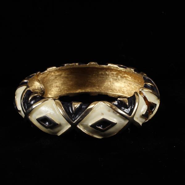 Appraisal: Kenneth J Lane KJL Enameled Bracelet widest point inner width