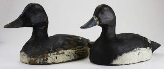 Appraisal: pr of George Paquette Verdun Quebec carved wooden duck decoys