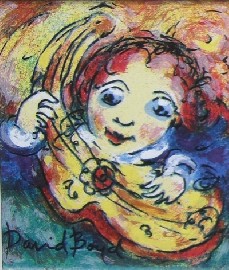 Appraisal: David Boyd born Child and Mandolin lithograph signed 'David Boyd'