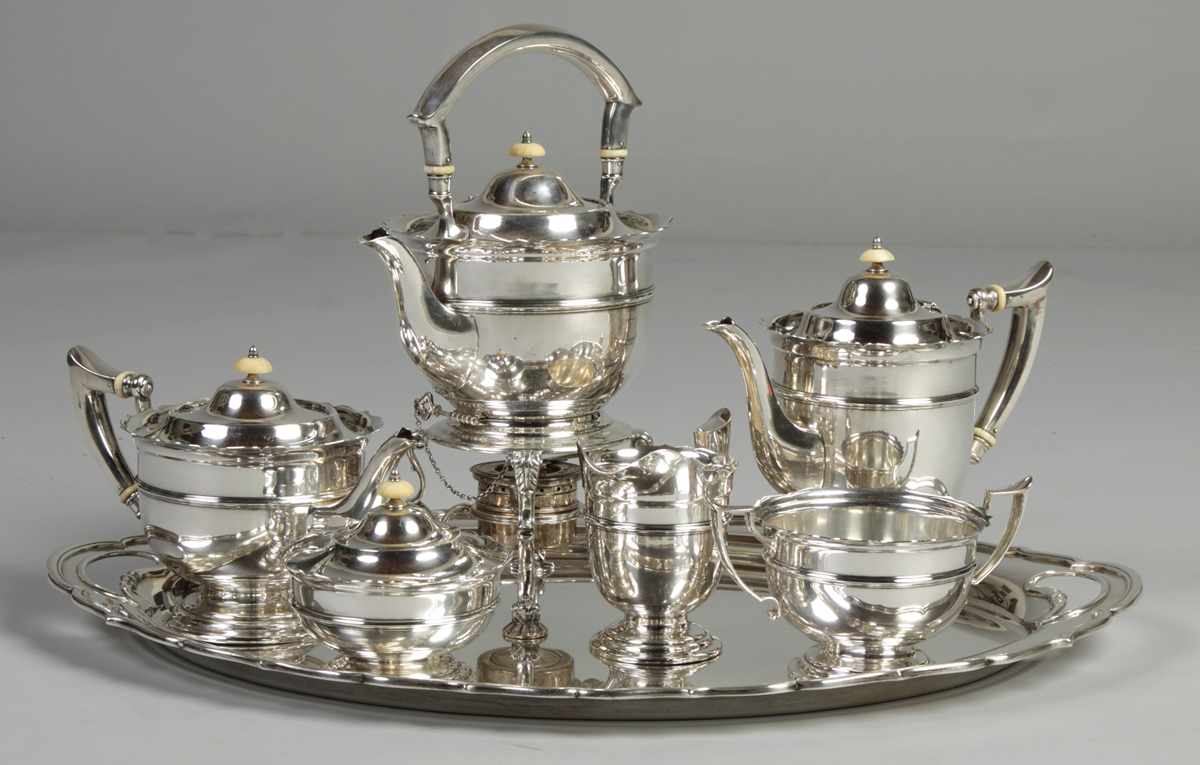 Appraisal: Gorham Sterling Pc Tea Set w Matching Tray Gorham Sterling