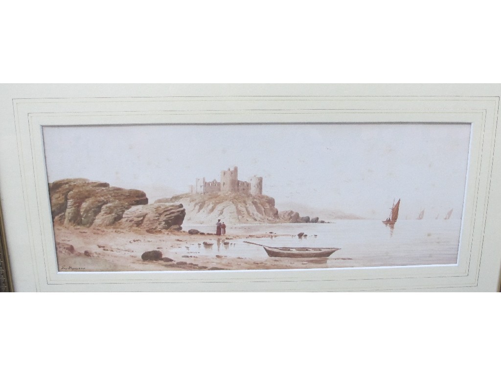 Appraisal: TOM SEYMOUR Watercolour coastal scene with a castle signed recto