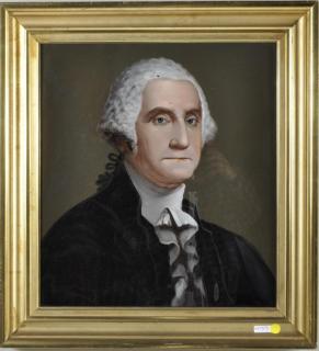 Appraisal: Eglomise Painting George Washington Eglomise painting of George Washington unsigned