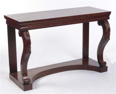 Appraisal: A Scottish William IV mahogany lobby table the rectangular top