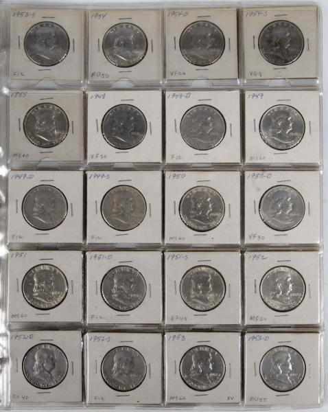 Appraisal: Franklin Half Dollar Collection Description Includes coins from to Complete