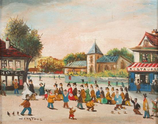 Appraisal: JEAN FOUS French - MARRIAGE PROCESSION signed lower left Oil