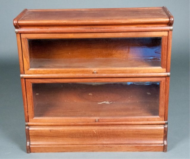 Appraisal: Two Tier Mahogany Barrister Bookcase H x W x D