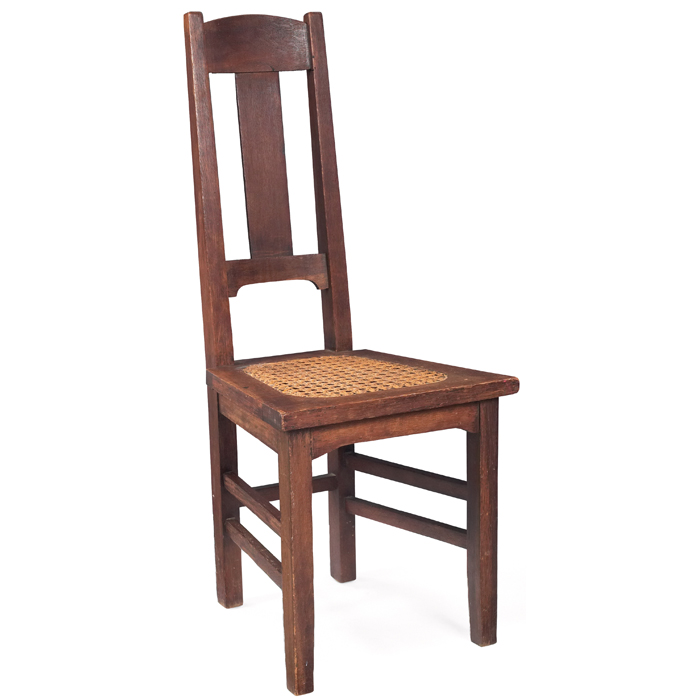 Appraisal: Stickley Brothers desk chair single vertical slat at back over