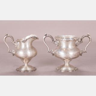 Appraisal: A Stieff Sterling Silver Creamer and Footed Bowl th Century