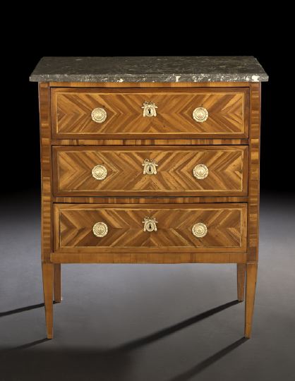 Appraisal: Louis XVI Mahogany and Marble-Top Commode late th century the