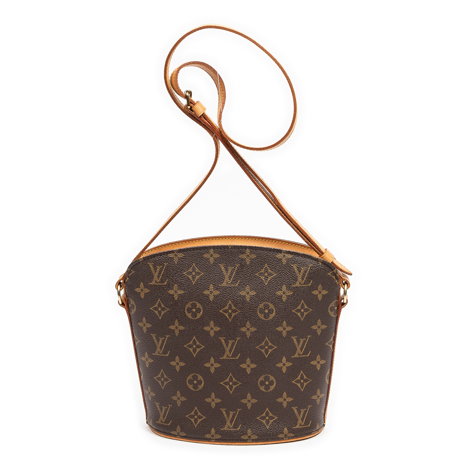 Appraisal: A LOUIS VUITTON DROUOT A brown and tan Monogram coated