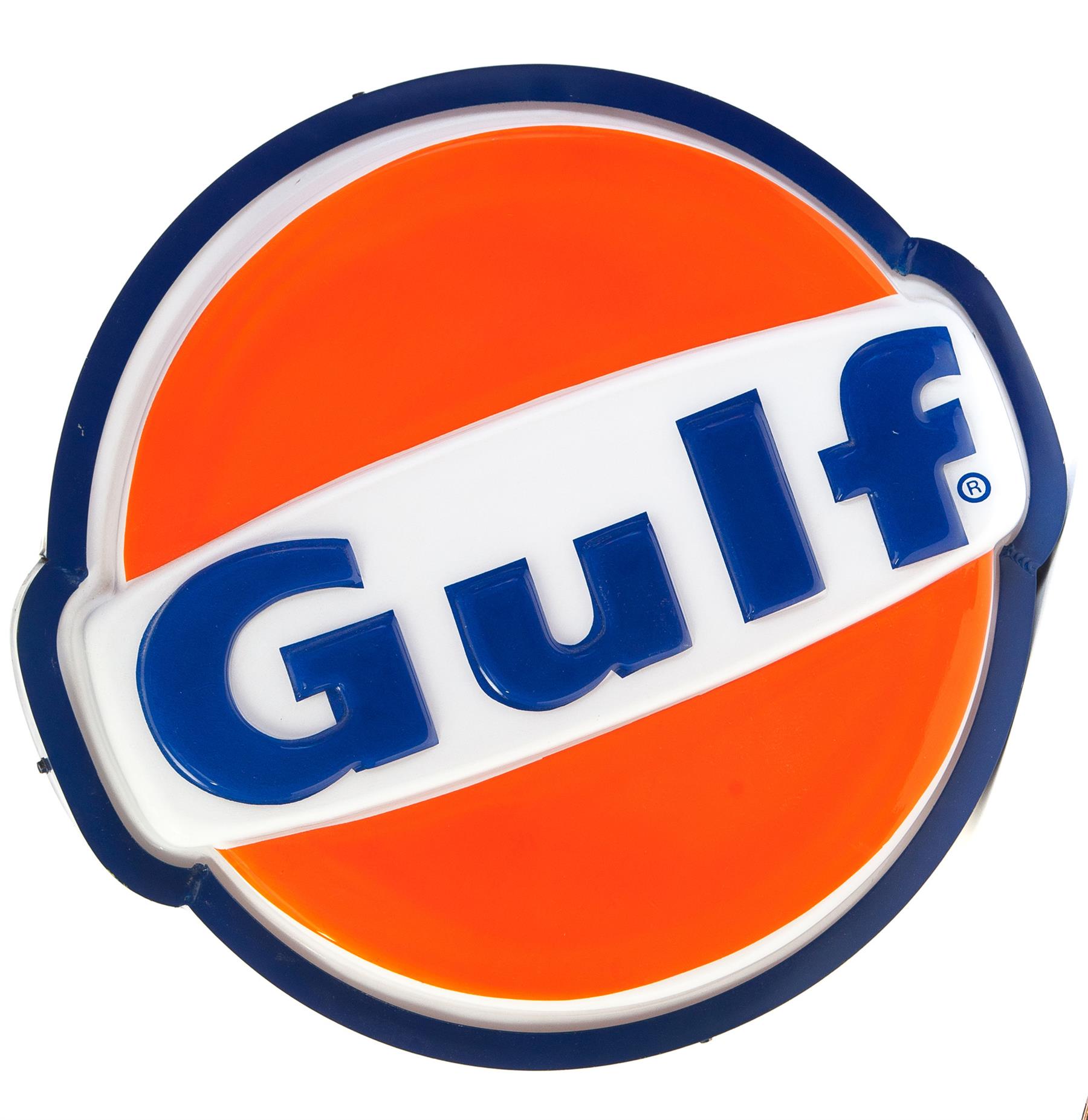 Appraisal: ILLUMINATED GULF SIGN American late th century Plastic front with