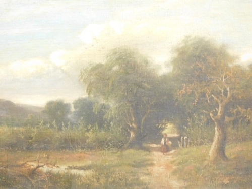 Appraisal: thC School Figure on a tree lined path on a