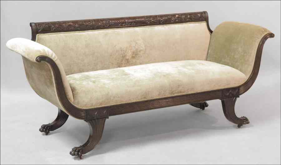 Appraisal: TH CENTURY EMPIRE STYLE SOFA H '' W '' D