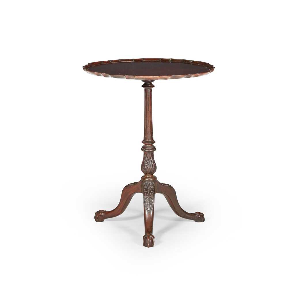 Appraisal: GEORGIAN STYLE MAHOGANY PIECRUST TRIPOD TABLE LATE TH CENTURY the