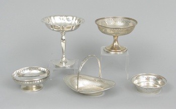 Appraisal: A Collection of Delicate Sterling Silver Tabletop Pieces American th