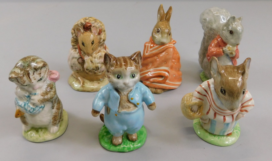 Appraisal: Six Bewick Beatrix Potter figures to include Mrs Tittlemouse Poorly