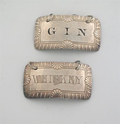 Appraisal: A pair of William IV wine labels oblong form with