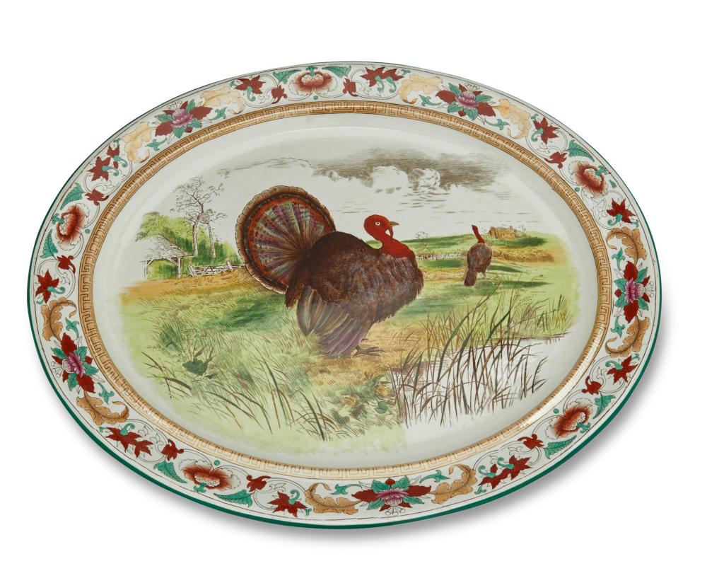 Appraisal: A WEDGWOOD FORMOSA TURKEY POTTERY PLATTERA Wedgwood Formosa turkey pottery