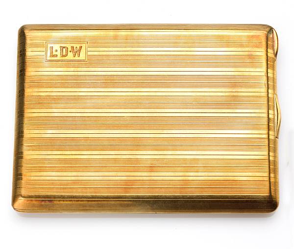 Appraisal: A k gold cigarette case weighing approximately g dimensions x