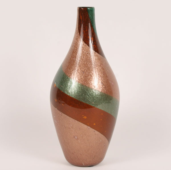 Appraisal: Dino Martens art glass fasce vase with copper aventurine paper