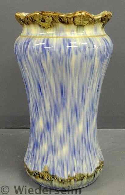 Appraisal: Victorian blue ceramic umbrella stand c h x dia