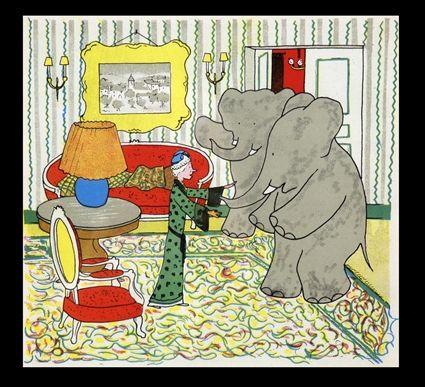 Appraisal: AFTER JEAN DE BRUNHOFF - FOUR BABAR PRINTS Color lithographs