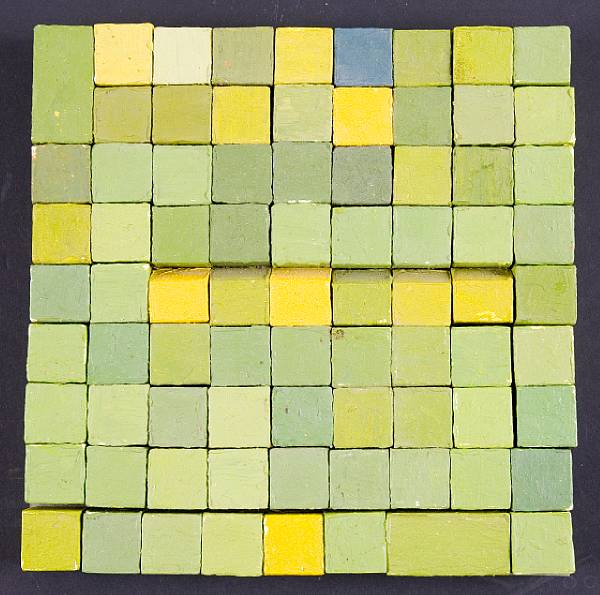 Appraisal: Carlos Estrada-Vega Mexican American born Squares oil wax oleopasto limestone