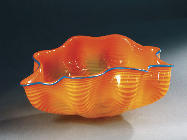 Appraisal: DALE CHIHULY ART GLASS BOWL Tacoma Washington born The Joslyn