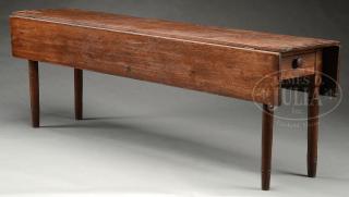 Appraisal: LARGE EARLY AMERICAN PINE HARVEST TABLE LARGE EARLY AMERICAN PINE