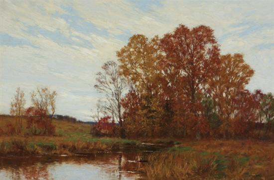 Appraisal: POST WILLIAM MERRITT American - River in an Autumn Landscape