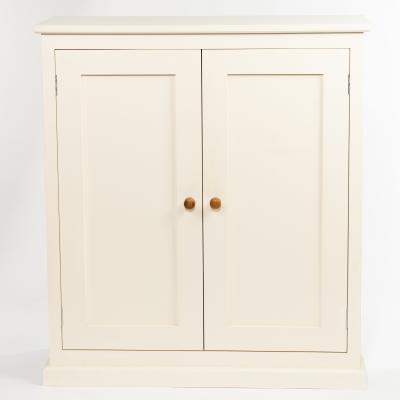 Appraisal: A white painted cupboard enclosed by a pair of doors