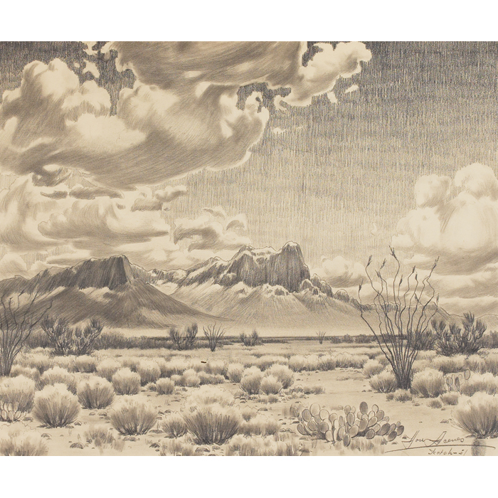 Appraisal: Jose Aceves American - ''Desert Landscape'' and ''Desert Landscape with