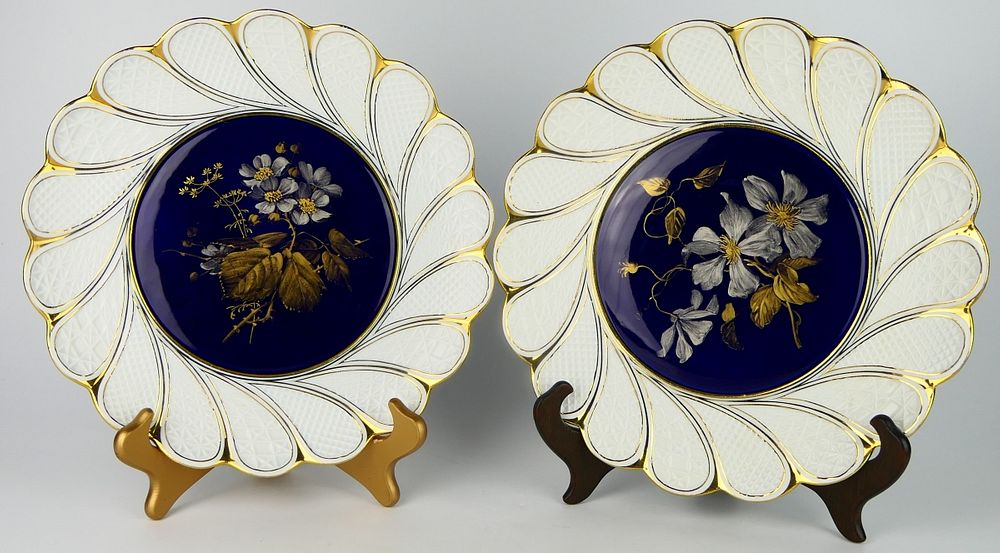 Appraisal: GORGEOUS PR VINTAGE MEISSEN CHARGERS SEVRES STYLE Each charger bears