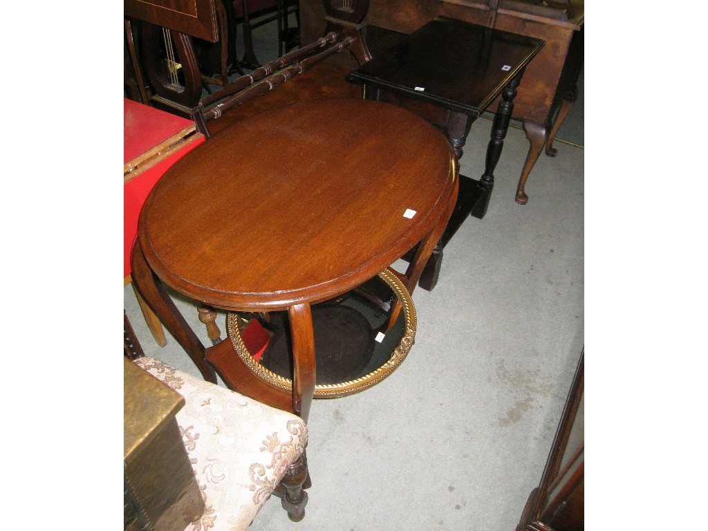 Appraisal: Lot comprising two occasional tables and a wall mirror