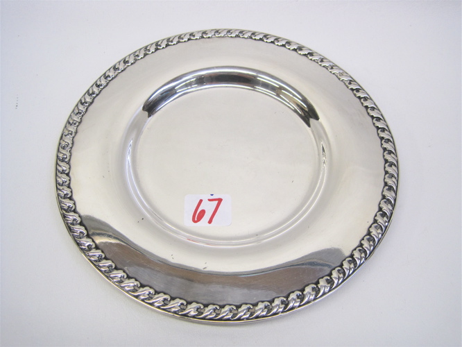 Appraisal: TIFFANY CO STERLING SILVER SERVING PLATE decorated with band at