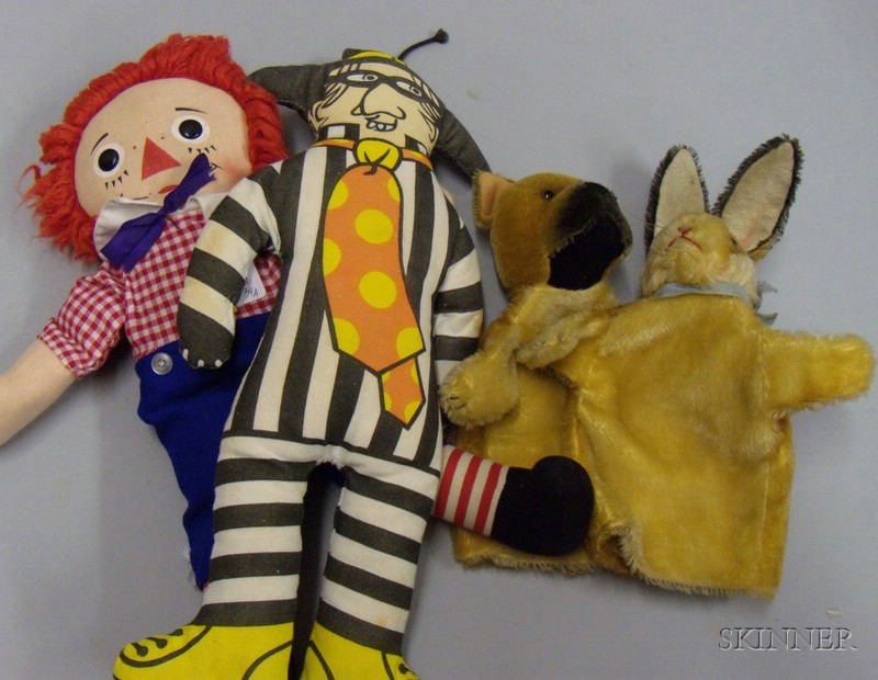 Appraisal: Two Steiff Glove Puppets Raggedy Ann and a Hamburglar Cloth