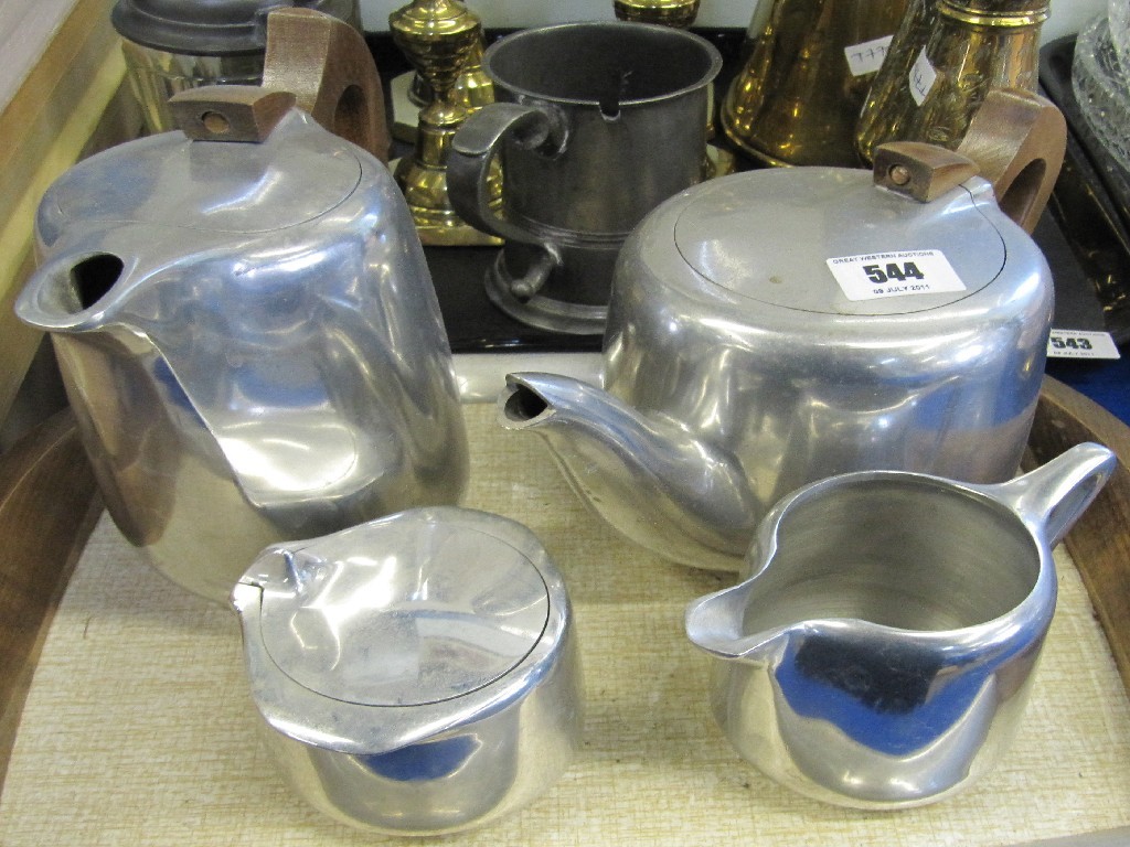 Appraisal: Picquot Ware four piece tea service on tray