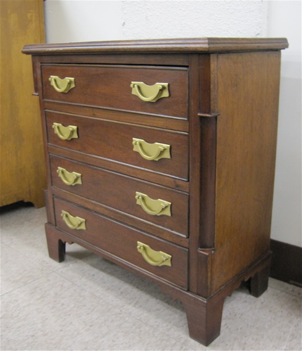 Appraisal: DIMINUTIVE MAHOGANY BACHELOR'S CHEST American th century having four drawers