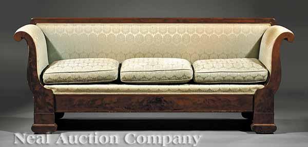 Appraisal: An American Classical Mahogany Sofa early th c attributed to